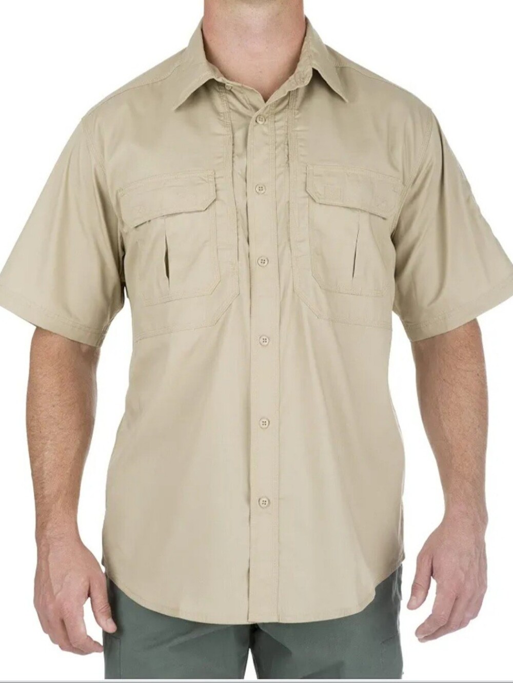 5.11 Tactical Short-Sleeve Button-Down Shirt in Tan
